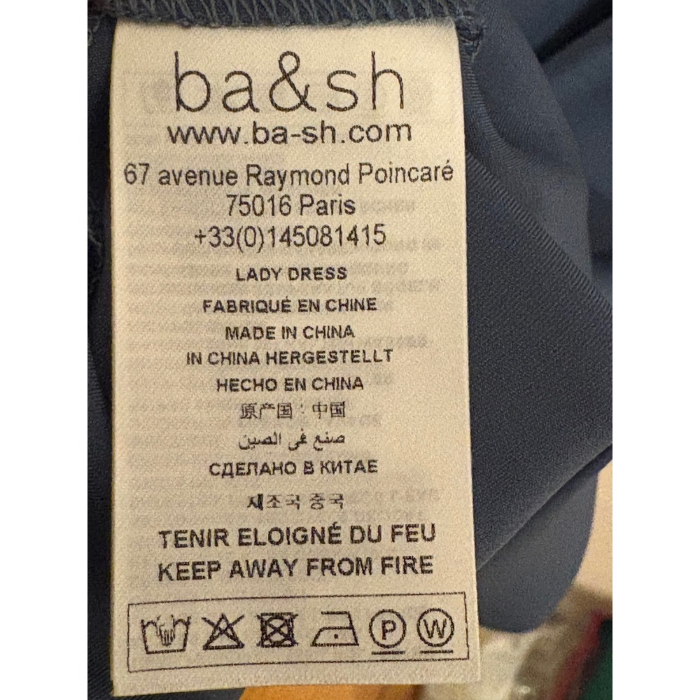 Ba&sh Chiara Dress Lavender Blue Satin Chain Strap Midi Slip Dress Size 1 - Picture 7 of 8